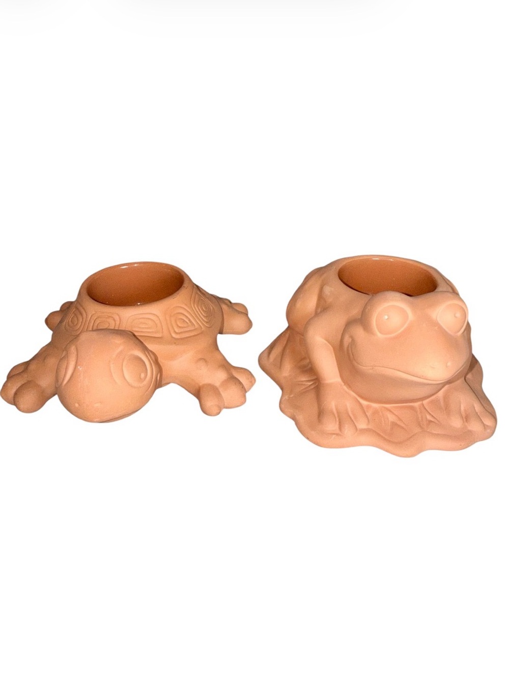 Vintage Partylite Patio Pals Frog/Turtle Tealight Terra Cotta Candle Holder